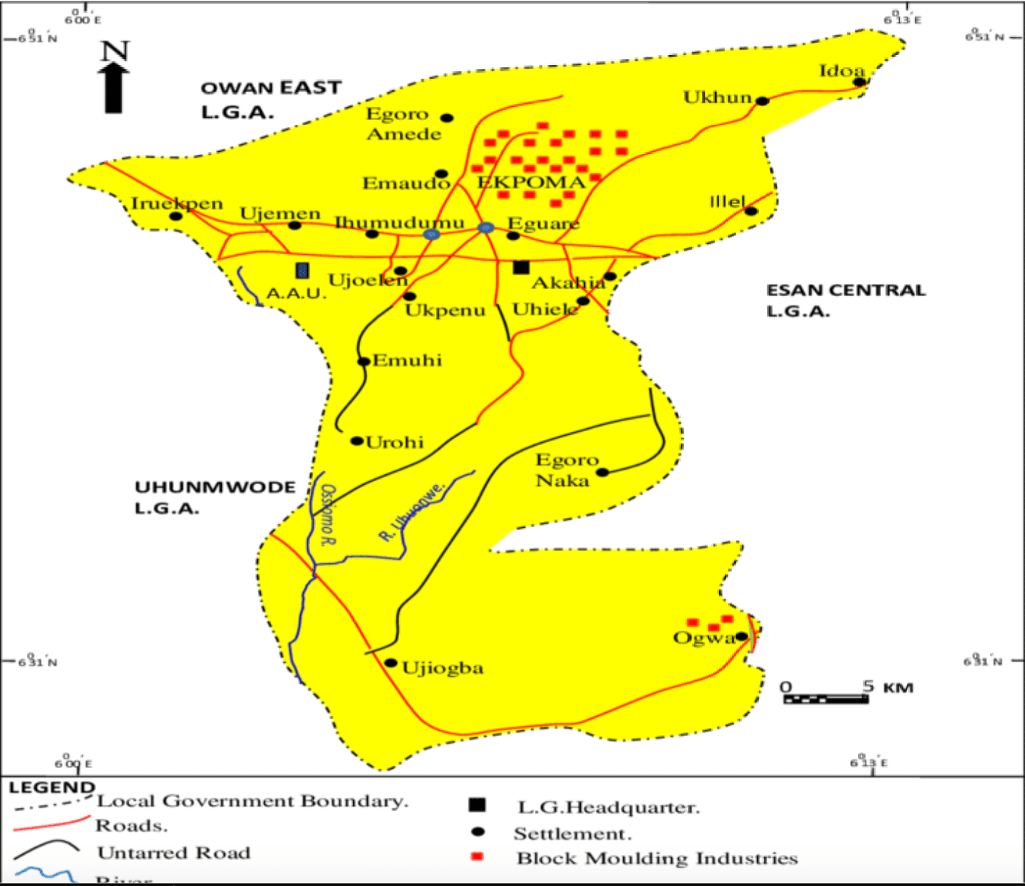 map of esan west